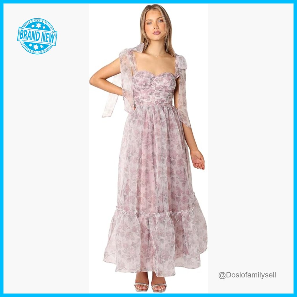 Floral Chiffon Midi Dress Elegant Sweetheart Neckline Backless Special Occasion